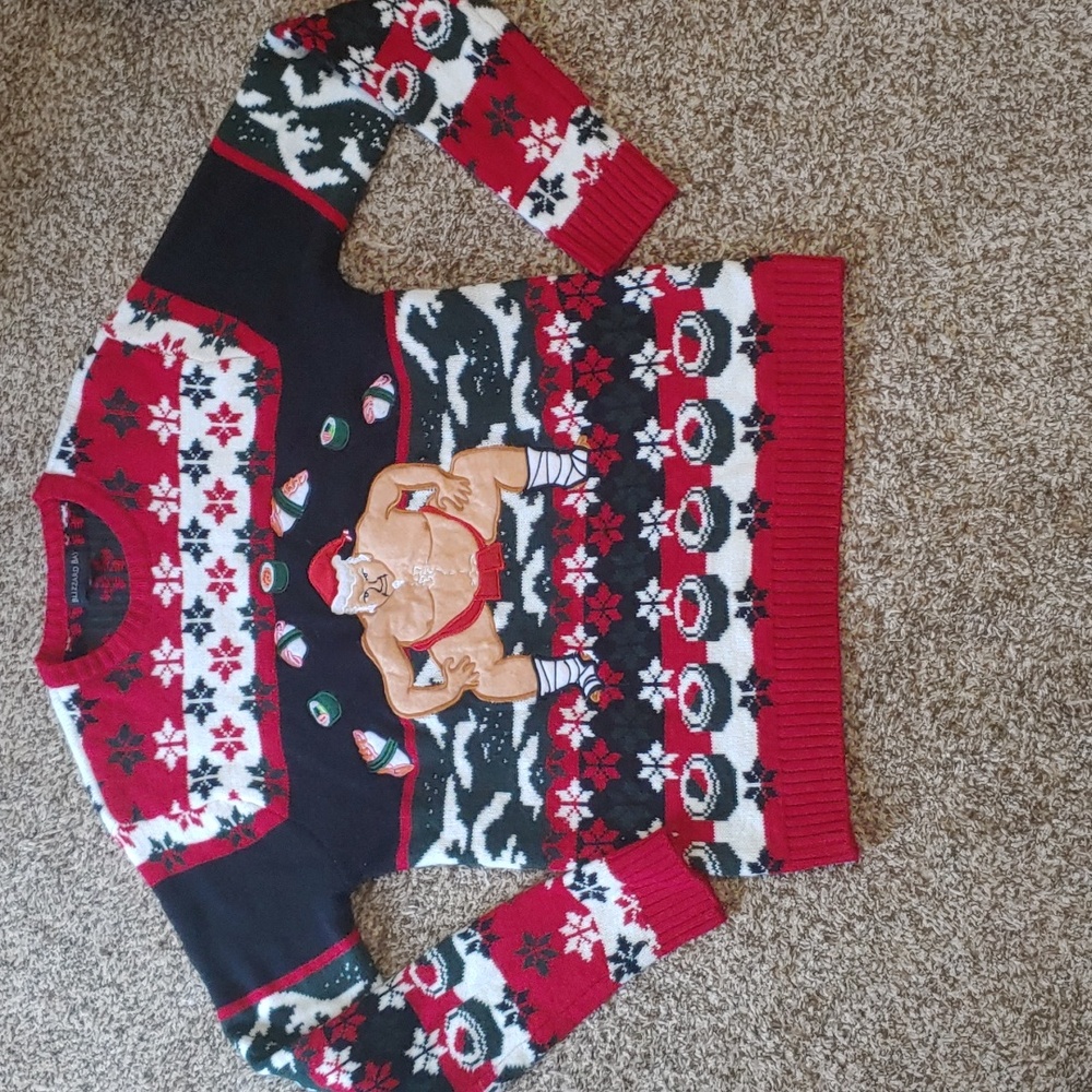 Blizzard Bay Sumo Wrestler Christmas Sweater Unisex Size S